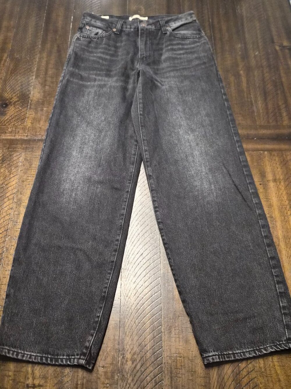 Levi's Premium Womens Baggy Dad Jeans Size 26 X 31 Black Big E Boho Relaxed G242